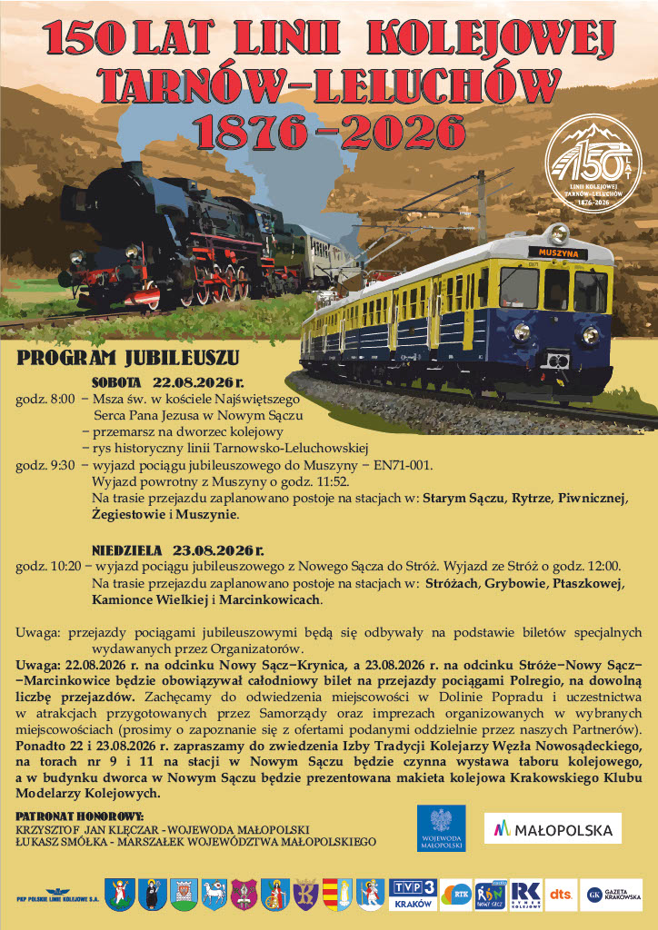 Jubileusz 150 – lecia linii kolejowej Tarnów – Leluchów
