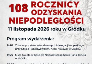 Zaproszenie na Gminne Obchody 108. Rocznicy Odzyskania Niepodległości