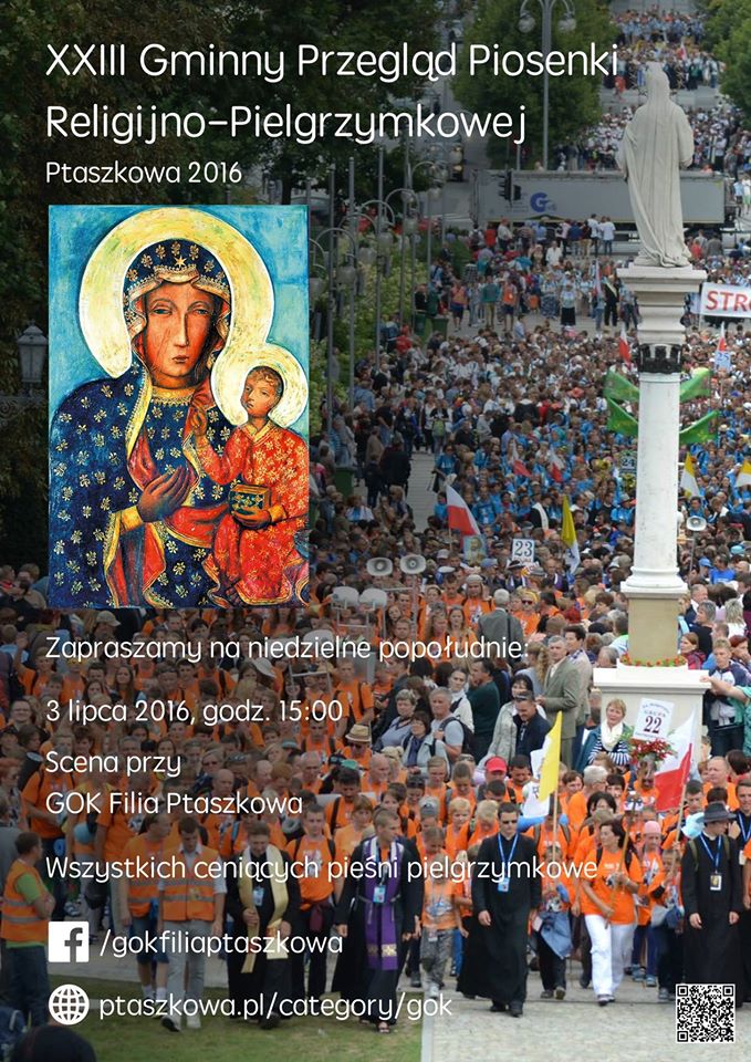 Zaproszenie na XXIII Gminny Przegląd Piosenki Religijno-Pielgrzymkowej